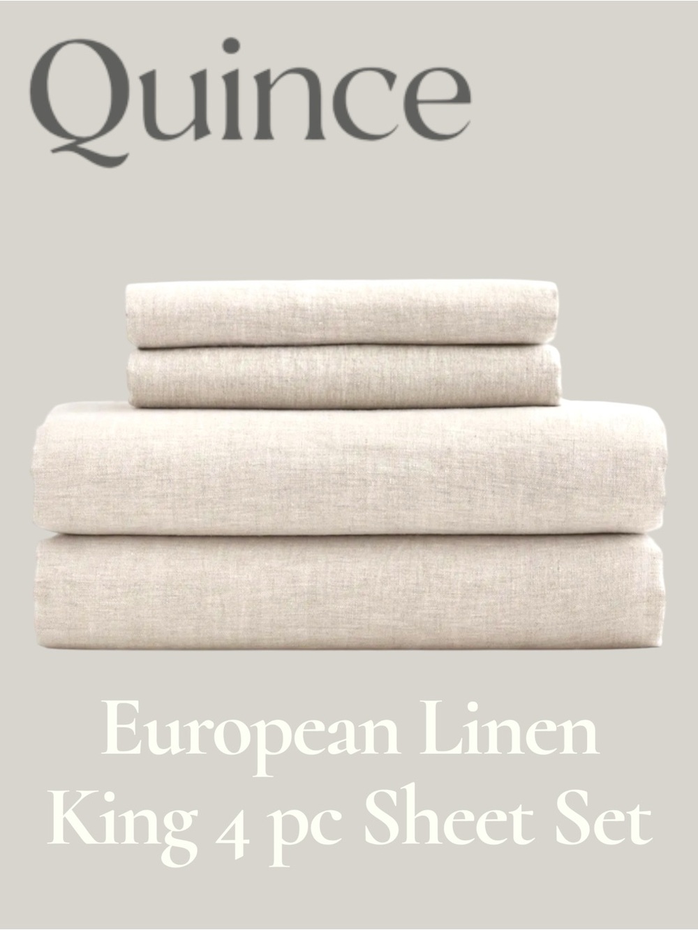 Quince European Linen Natural Chambray Sheet Set King Size